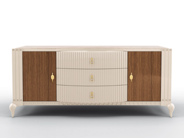 DUKE - Solid wood sideboard and marble top by BRUNO ZAMPA - view 2